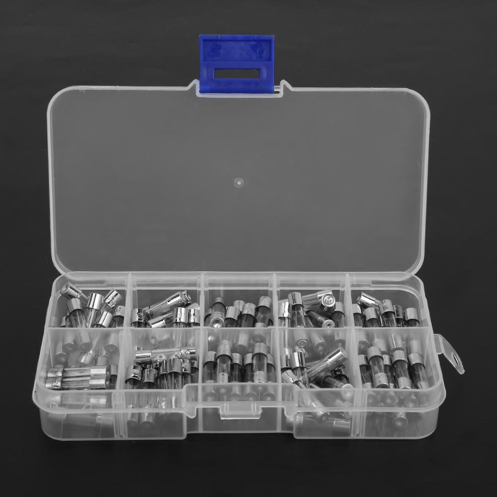 100 Stücke 0-250 V 5*20mm Glasrohr Kit Zubehör Set 0,2 A 20 A