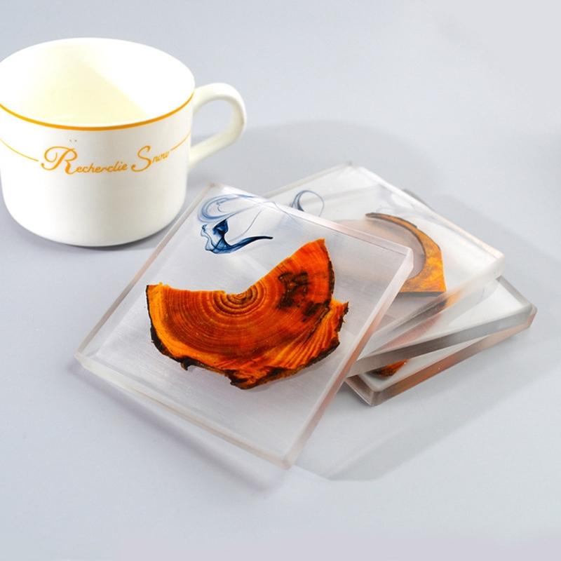 Coaster Silicone Resin Mold Round/Square Tray Resin Mold Resin Epoxy Casting Mold for Wedding Party Home Table Ornaments