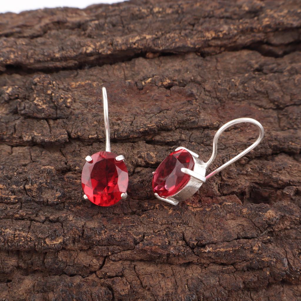 Pink Rubellite Gemstone Jewelry, 925 Sterling Silver Earring, Handmade Charming Earrings, Bohemian Rubellite Earrings For Grandma Gift