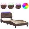 LED Bed Frame without Mattress  Hvar  Brown 80x200 cm