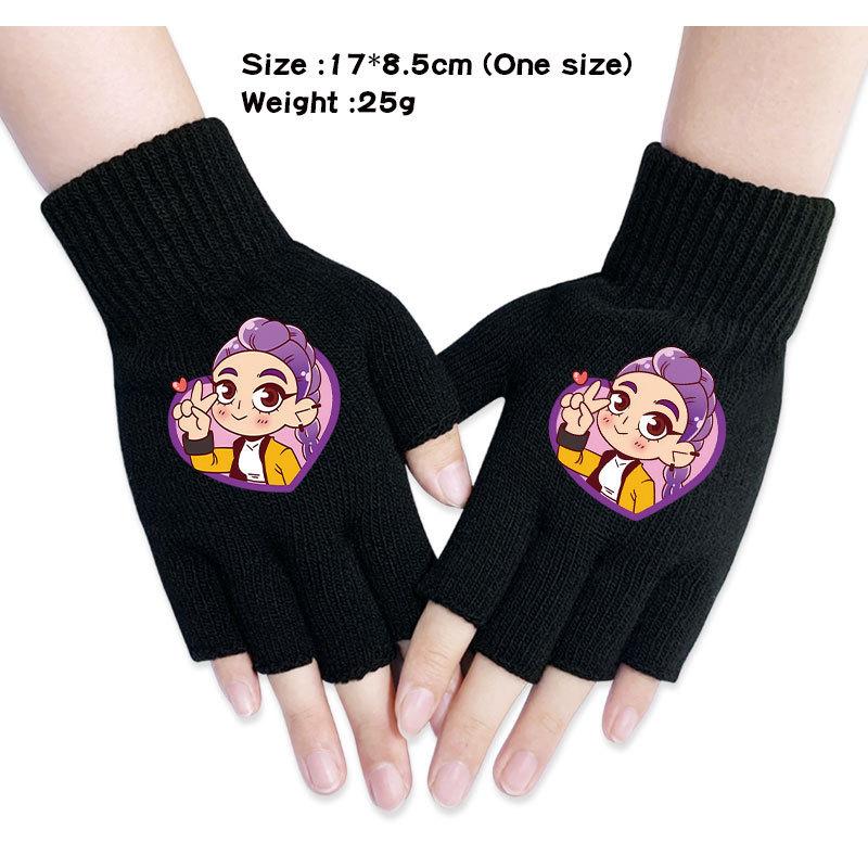 Kinder Jungen Mädchen Kpop Derpy Bedruckte Baumwolle Herbst Winter Warm Gestrickte Touch-Handschuhe