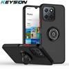 KEYSION Fashion Matte Phone Case for Honor X8 5G X6 Transparent Shockproof Ring Stand Phone Back Cover for Huawei Honor X6 X8 5G