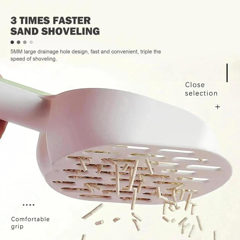 Katzenstreuschaufel mit Halterständer Set Kot Sand Schaufel Sieb mit Aufbewahrungsbox Haustier Kätzchen Leichtgewichtige Reinigungswerkzeuge Kit