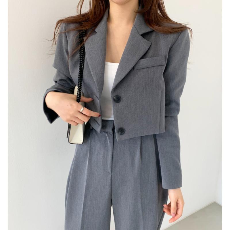 Fashion Autumn Loose Casual Suit Set Two Piece Outfit Blazer and Pants Women Office Wear