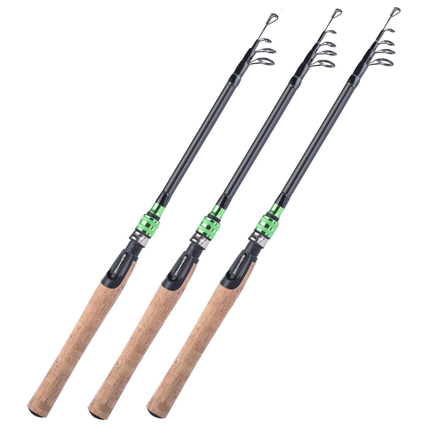 

Спиннинговая удочка Sougayilang, телескопическая удочка с камнем, удочка с ручкой из пробкового дерева, спиннинговая удочка для серфинга 1.8m