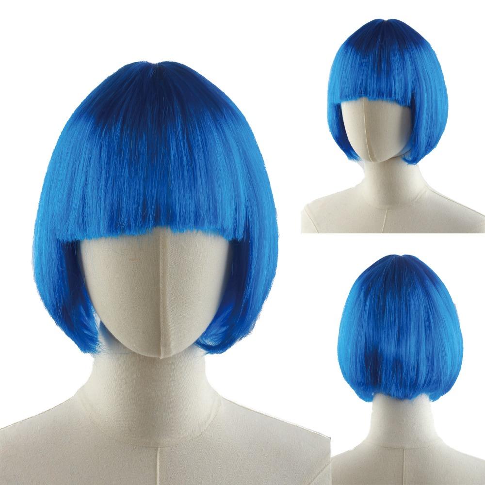 Funny Short Bob Wigs Xmas Wig Halloween Cosplay Anime Wigs Colored Straight Hair Stage Show