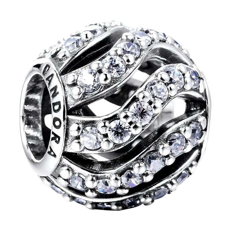 Pandora jewelry accessories Hollow design 925 silver zircon synthetic cubic zirconia rhinestone men and women same style couple model 791197CZ