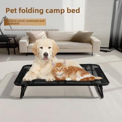 New Large Elevated Pet Dog Bed Breathable Comfortable Foldable Bed Washable Wear-resistant Mesh Cooling Mat All Seasons