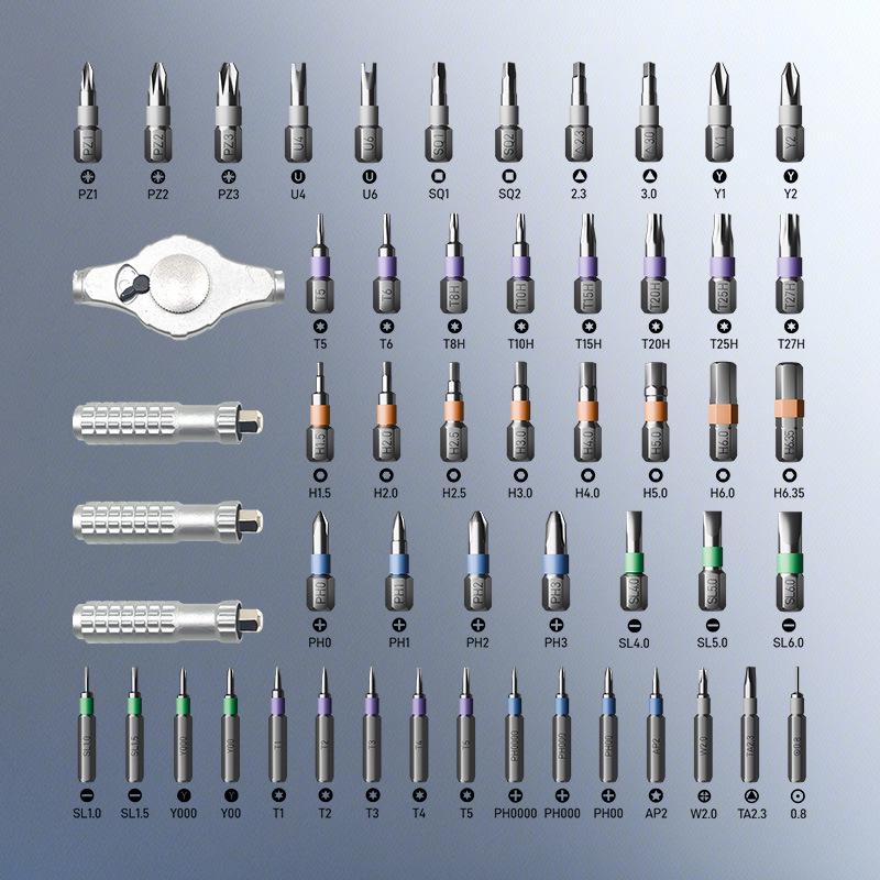 Cross-Border High-Quality 55-in-1 T-Handle Ratchet Screwdriver Set: Multi-Purpose Household Repair Tool