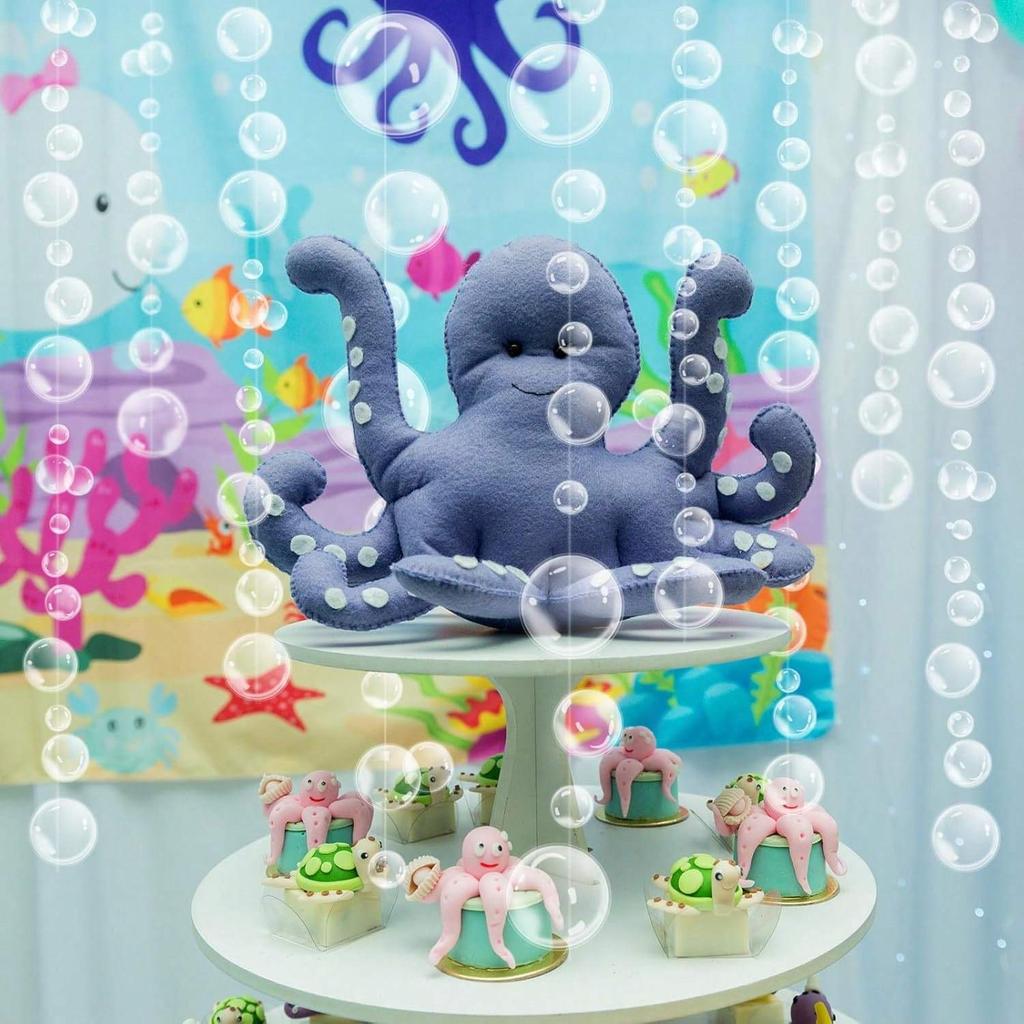 1 Stück Deko Unter dem Meer Partydekorationen Transparente Blasen Girlanden Geburtstagsdekoration Bday Hängender Streamer Strand Banner Unterwasser Hintergrund Ozean