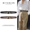 Adjustable Ladies Thin Soft Waistband With Gold Buckle Jeans Belt  Casual Wear