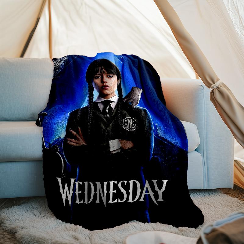 Wednesday Theme Printed Blanket - Perfect for Couch, Bed, Travel & Outdoor Use | Machine Washable, Cozy & Durable.