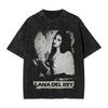 Lana Del Rey CANTANTE Maglietta Stampata Lavata Streetwear Hip Hop T-shirt Casual per Uomo Donna Cotone Streetwear