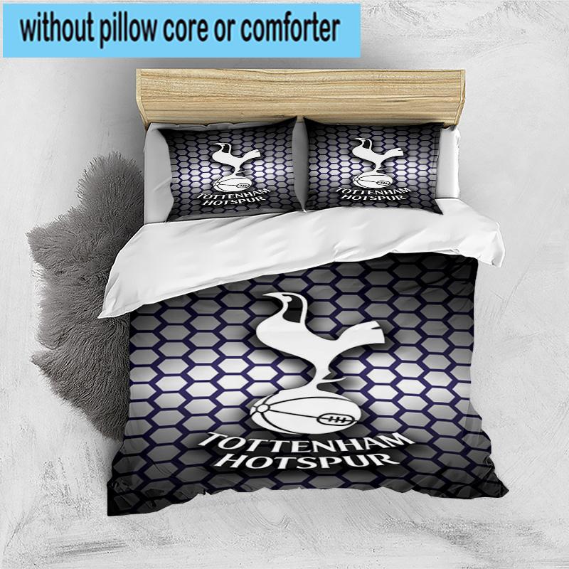 3pcs Tottenham Hotspur F.C Design Printed Bedding Set Duvet Cover Closure Includes 1 Duvet Cover & 2 Pillowcases Bedding Sets Home Decor Gifts