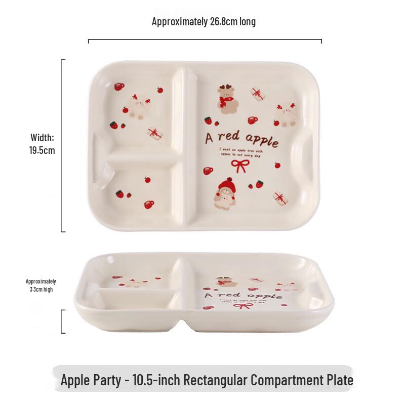 

Zhi Shi Strawberry Bone China Compartment Plate