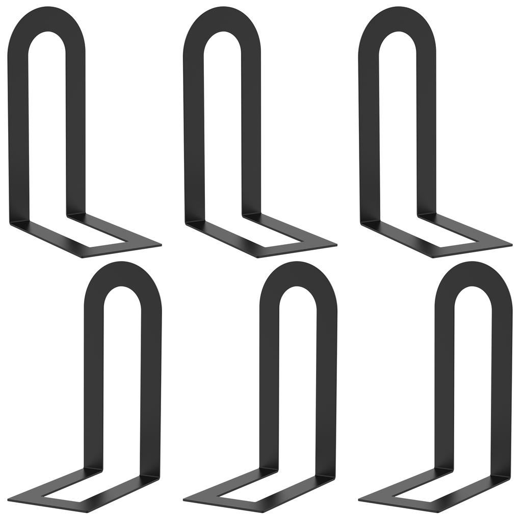 6Pcs Metal Bookends L-Shaped Thickened Book Ends Stoppers Supports Non-slip Desk Bookshelf Desktop Decor Shelves Office Storage
