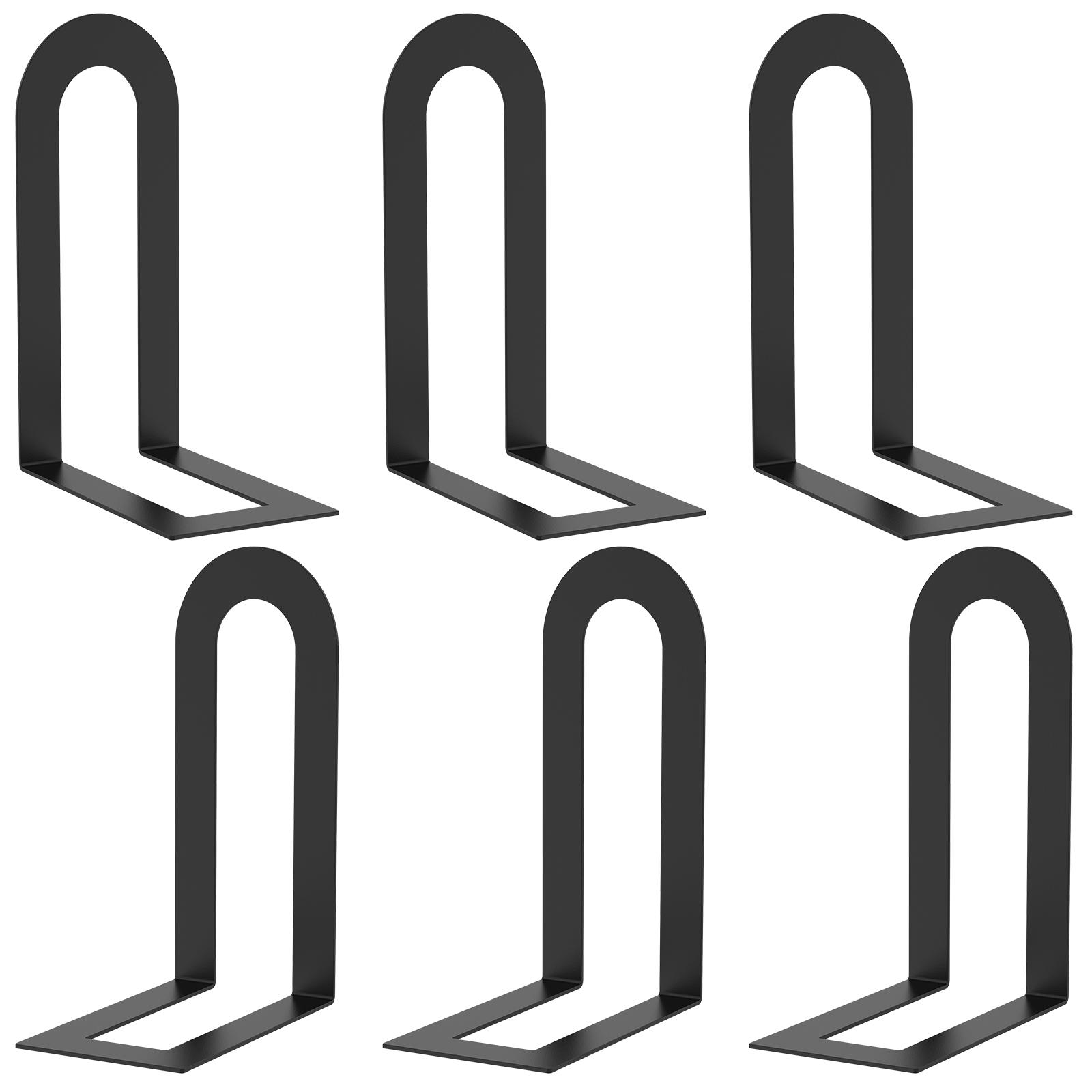 

6Pcs Metal Bookends L-Shaped Thickened Book Ends Stoppers Supports Non-slip Desk Bookshelf Desktop Decor Shelves Office Storage