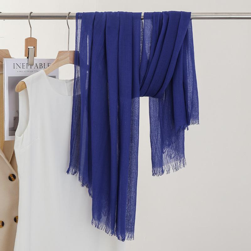 Monochrome Thin Scarf Women'S Sunscreen Shawl Solid Color Simple Imitation Cotton And Linen Silk Scarf High-End Yarn