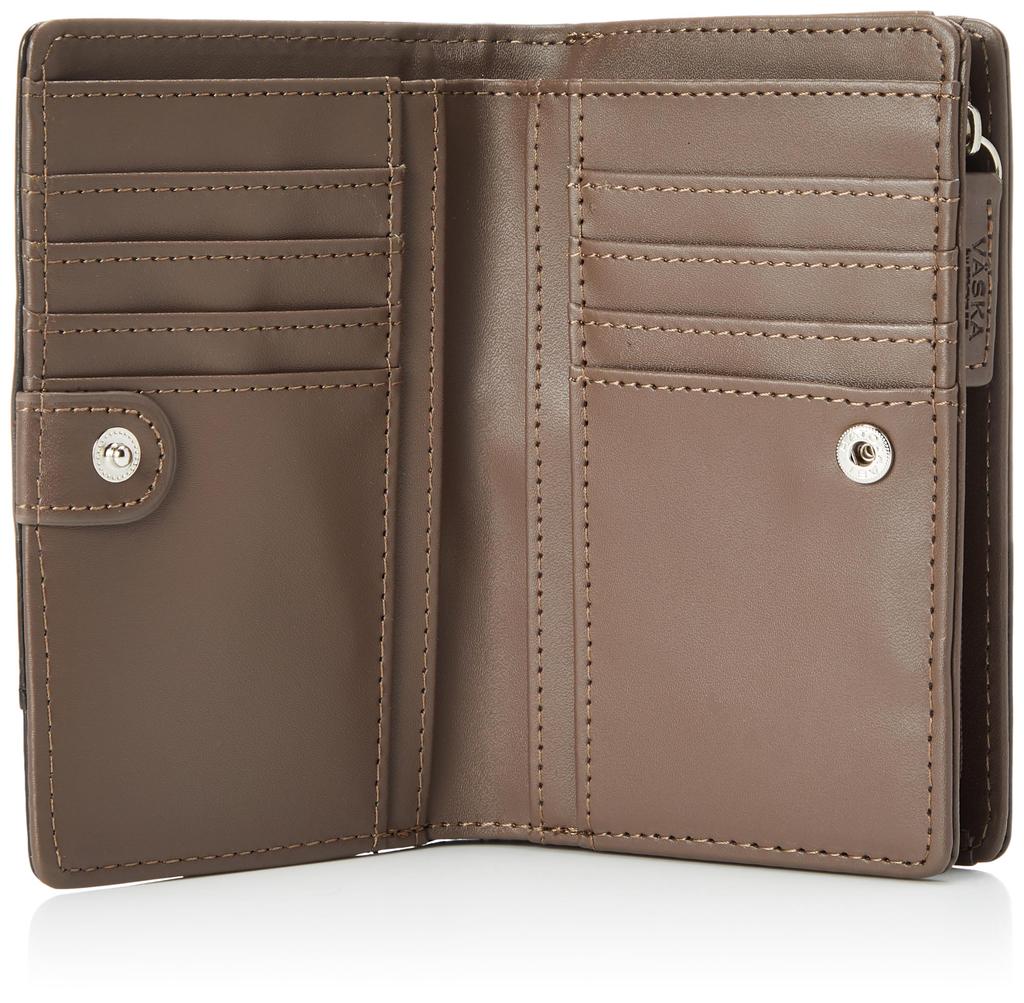 VASKA by moz Veska Karion Zipper Bifold Wallet for Men and Synthetic Leather and PU Card Coin L-shaped Women, Compact, Slim, Leather, Slots, Purse,