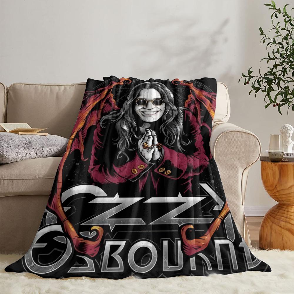 O-ozzy RIP Ozzy Osbourne Coperta Morbida in Flanella Coperta Estiva Leggera Accogliente Coperta per Pisolino per Divano Letto Viaggio