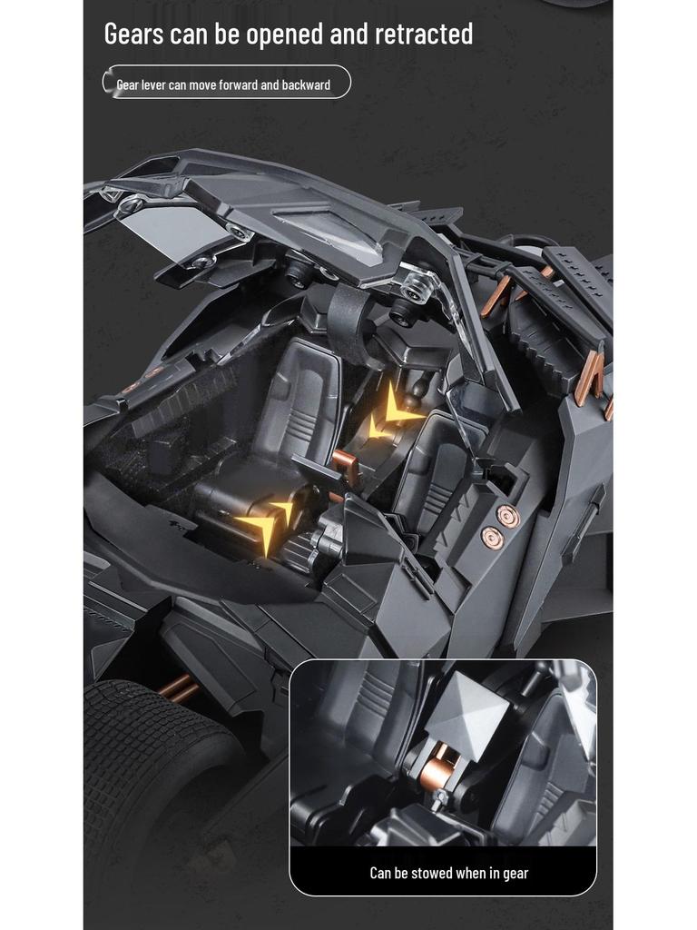 Official 1:18 Dark Knight Batmobile Alloy Model with Sound & Light Toy for Boys