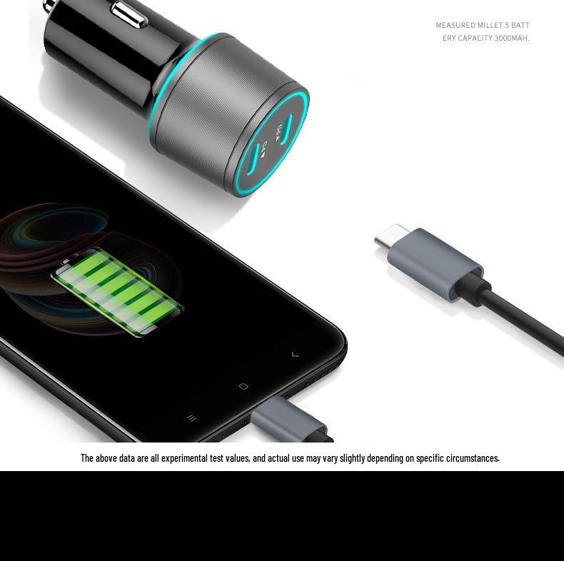 60W Dual Type-C Car Charger for iPhone 15