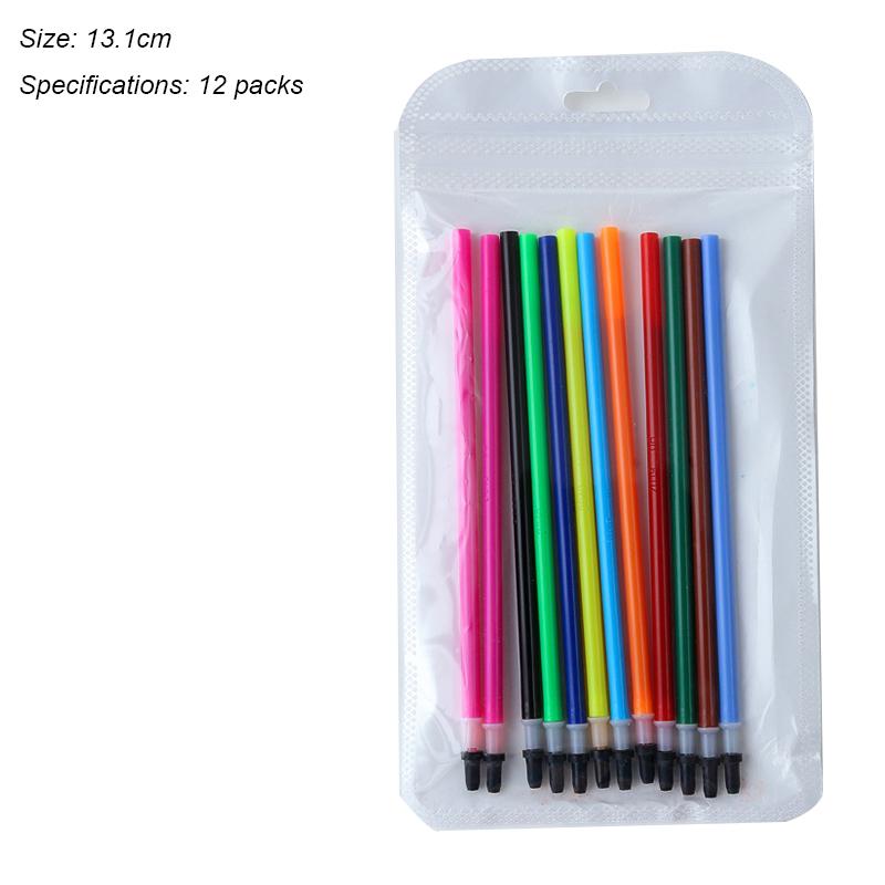 24/12PCS/Box Color Gel Pen Refill Kit Kawaii 05mm Candy Colors Ballpoint Pens Student Office Writing Pens School Stationery