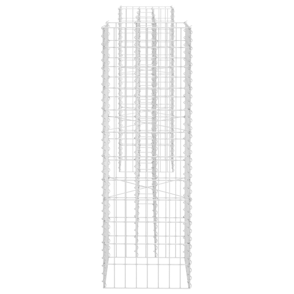 vidaXL H-förmiger Gabionen-Pflanzkorb Stahldraht 260x40x120 cm