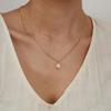 European French Minimalist Single Pearl Titanium Steel Clavicle Necklace