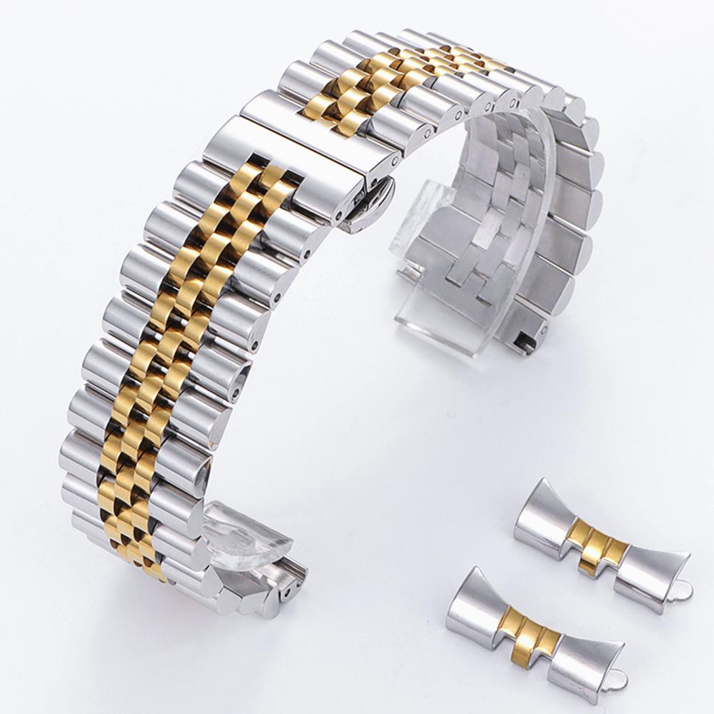 Stainless Steel Watch Strap for Omega Curved End Bracelet Metal Wristband 18mm 20mm 22mm Band Women Bracelet Watch Accessories