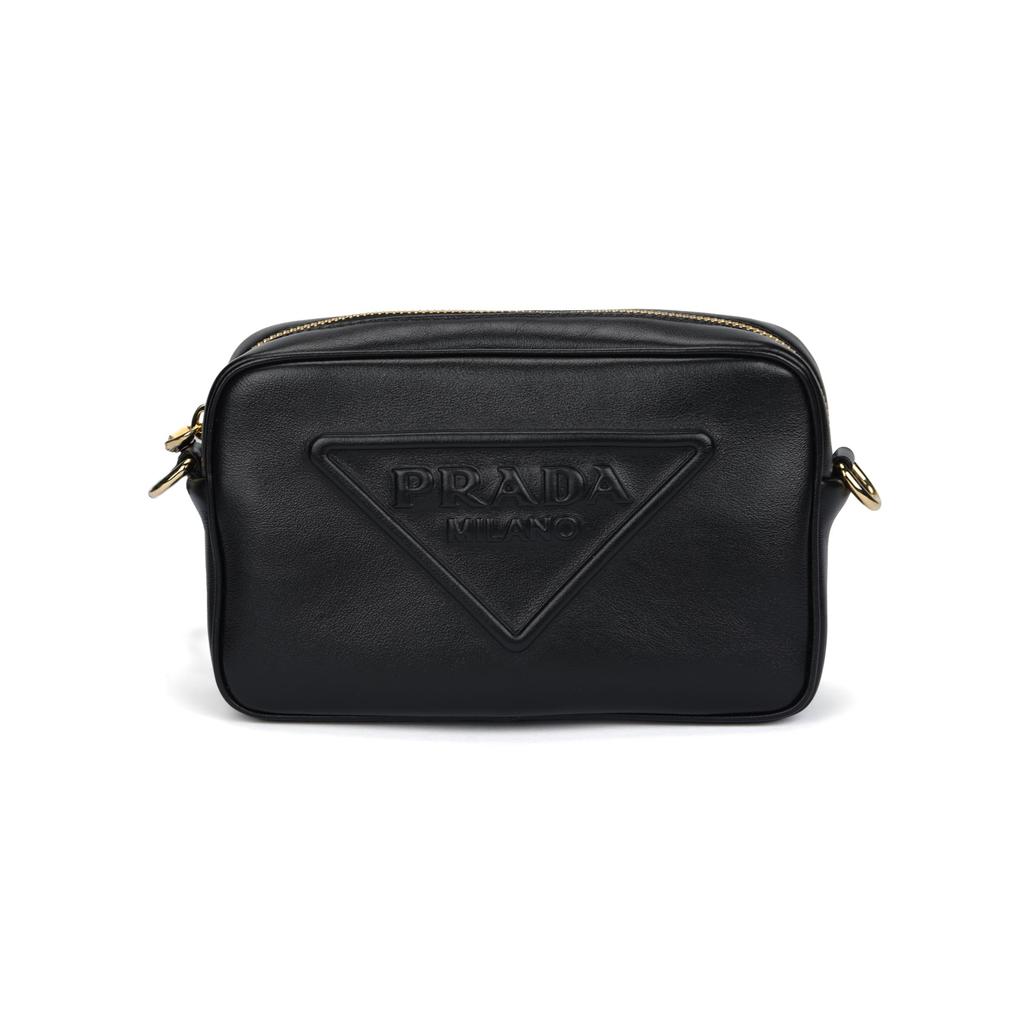 Prada Triangle Embossed Logo Adjustable Detachable Shoulder Strap Zipper Closure Calfskin Shoulder Crossbody Bag 1BH195_2BYA_F0632_V_OXO