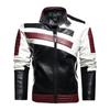 Herren Lederjacken Motorrad Stehkragen Reißverschluss Neue männliche Pu-Mäntel Biker Street Kunstleder Fleece Bomberjacke Oberbekleidung