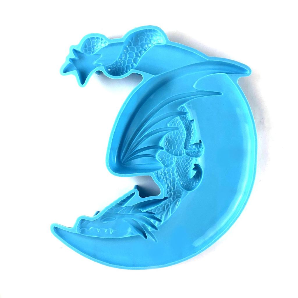 Mucegai Rășină Epoxidică Dragon Zburător Lună DIY Pandantiv Decorativ de Perete Pandantiv Dragon Zburător Semi-tridimensional Lună Mucegai Silicon