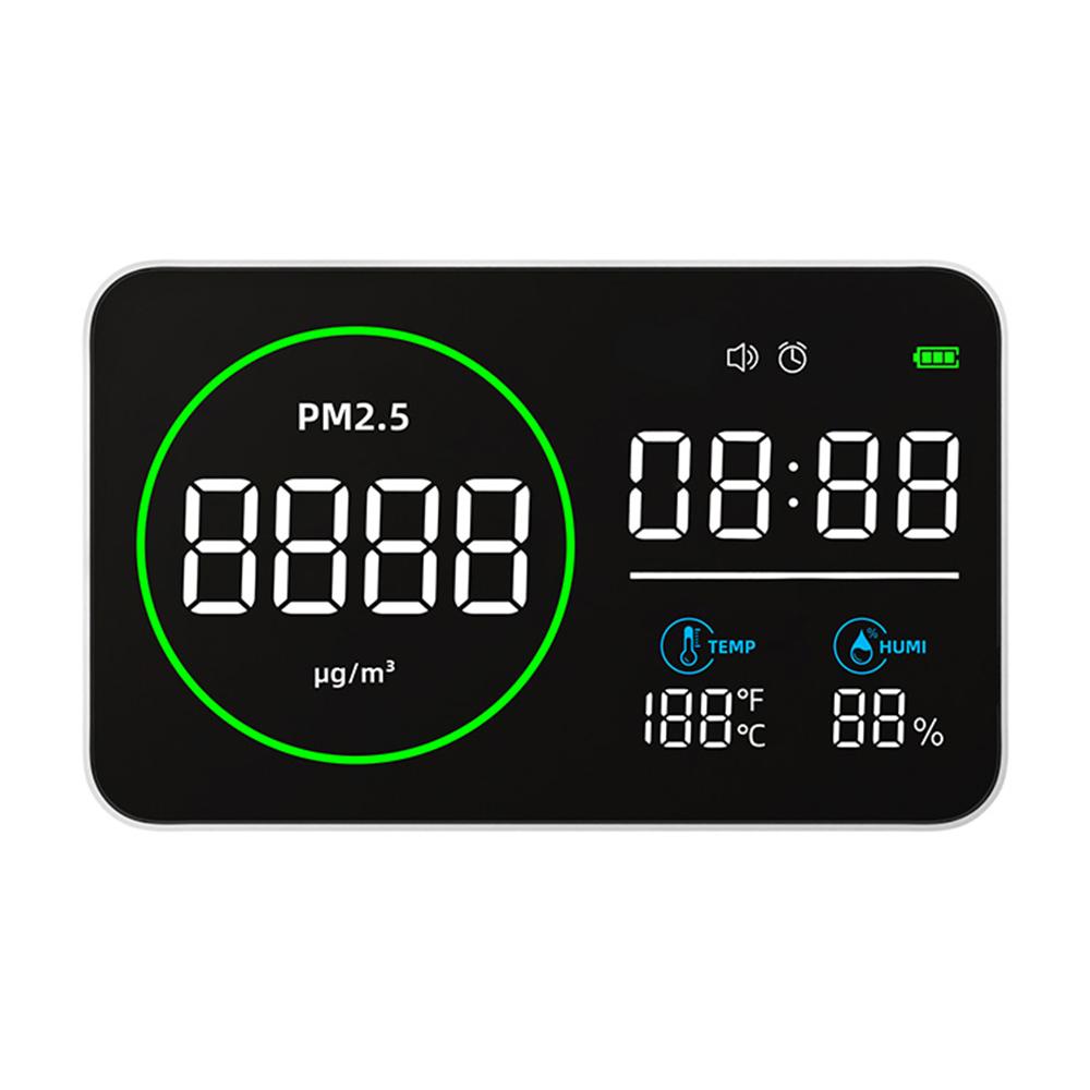 4 In1 WIFI Smart Air Quality Monitor CO2 PM2.5 Temperature Humidity Current Time Tester With Alarm Clock Carbon Dioxide Detector