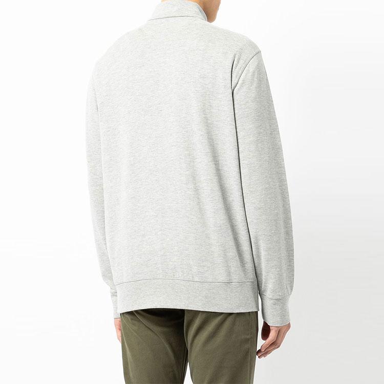 Polo Ralph Lauren FW21 Solid Logo Embroidered Half-Zip Pullover Sweatshirt Men Sweatshirt Gray 710812963-002