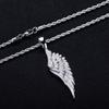 MossanRappr Sparkling Moissanite Iced Out Angel Wing Pendant Gold Plated Trendy Hip Hop Necklace Jewelry Gifts for Men Women