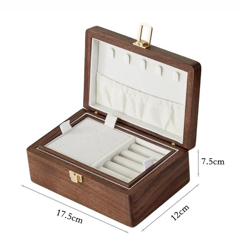 

Double Layer Jewelry Storage Box Necklace Rings Organizer Cases Retro Earrings Display Case Desktop Jewellery Collection Boxes белый
