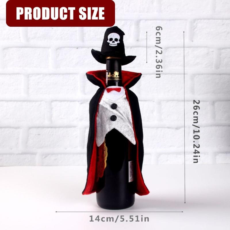 Washable Cloth Wine Bottle Sleeve Halloween Decoration Tabletop Accessory For Wine Containers And Vases