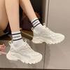 Ins Dad Shoes 22 Spring New Heightened Platform Muffin Shoes Lace-up Mesh Sports and Leisure Shoes