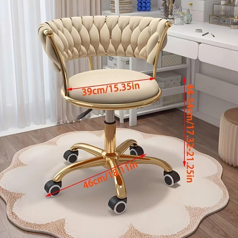 Swivel Adjustable Height Vanity Stool, Modern Dressing Accent Chair for Bedroom Makeup Salon Spa Home Office