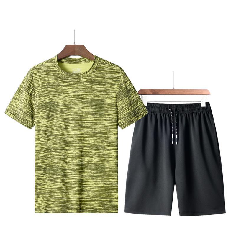 Terno esportivo de verão masculino tamanho grande manga curta + shorts conjunto de duas peças
