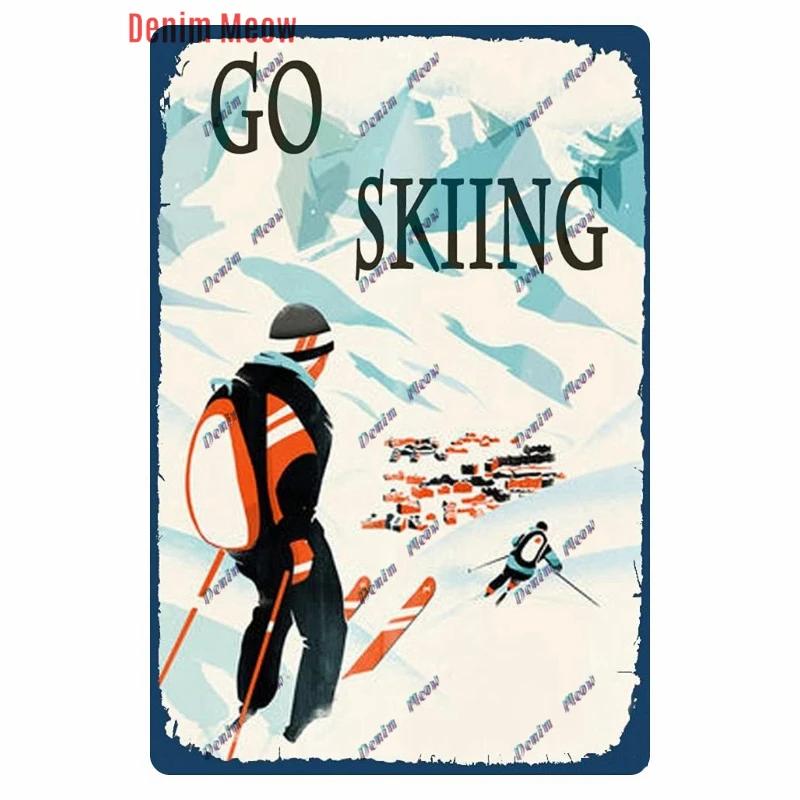 Vintage Ski Patrol Metal Poster, Retro Apres Skiing Tin Sign, Outdoor Winter Sports, Ski Team Printing Decoration, Plates, WY262