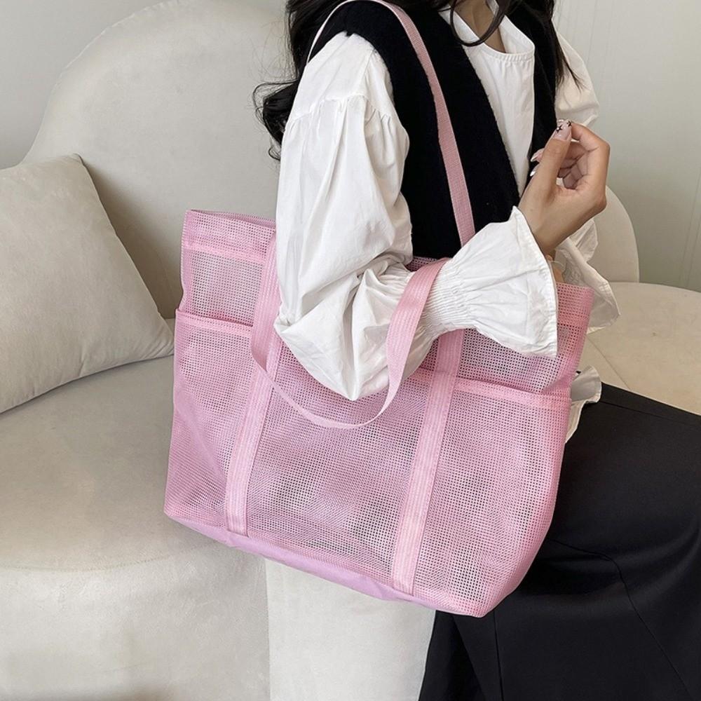 Lightweight Mesh Beach Bag Foldable Toiletries Organizer Fashion Toiletry Storage Bag Seaside