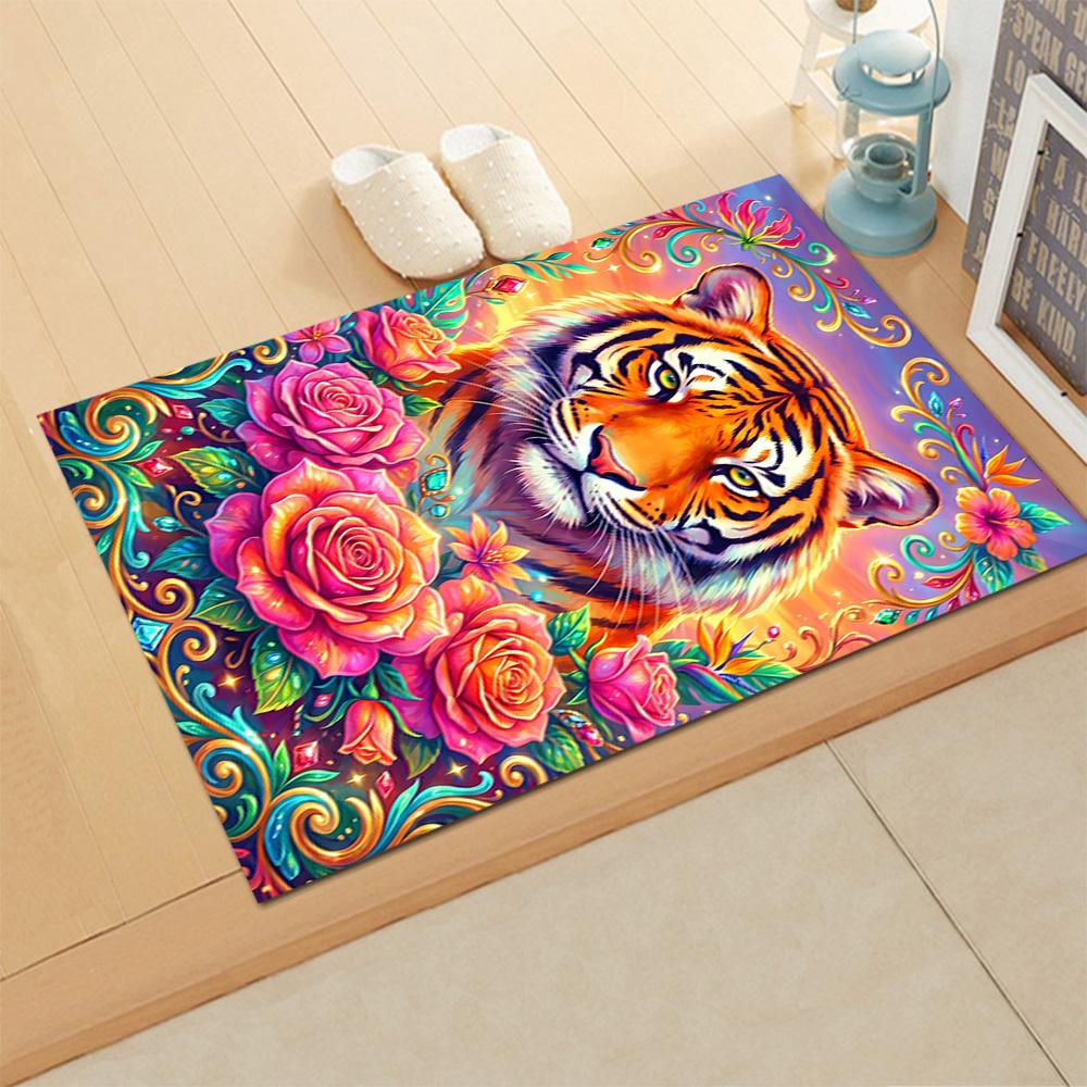 White Tiger Family for Living Room Rug, BedRoom Rug, Study Room Rug, Hallway Decoration, Perfect for Home Decoration or Holiday Gifts