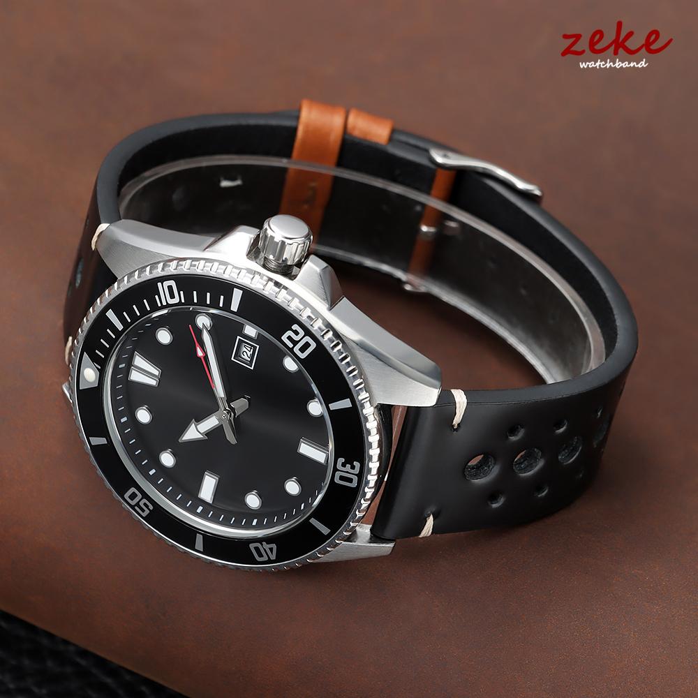 Breathable Cowhide Watch Band Oil Wax Genuine Leather Bracelet Quick Release 20mm 22mm Straps Black Brown Red Wristband for Men