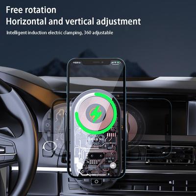 Suporte criativo para carro 15W, carregador sem fio, saída de ar para carro, sensor, suporte para 2 telefones K7M9