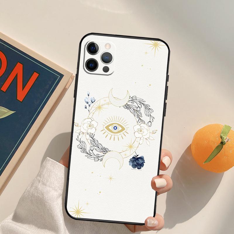 Evil Eye Hamsa Funda Case For iPhone 16 Pro Max 15 14 11 12 13 Pro Max Mini XR 16e 16 15 Plus Phone Cover