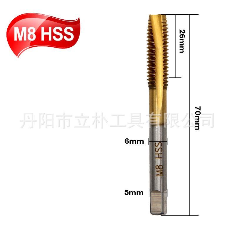 Set of 5 High-Speed Steel Screw Point Taps for M3-M8 Machine Tool Through-Hole Internal Threading