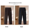 Mom's Velvet Winter Straight-Leg Elastic Waist Pants - Thick, Slimming, Versatile, Long, Deep Crotch for Grandma