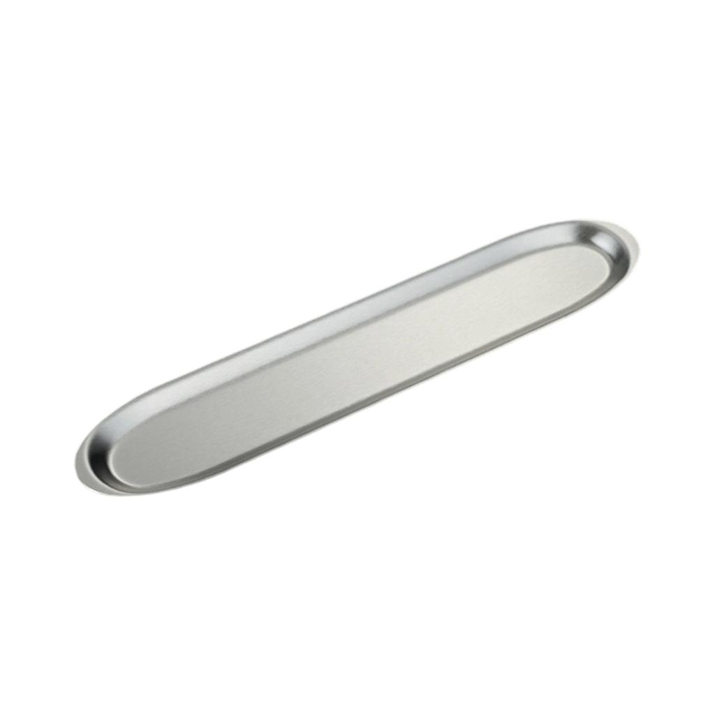 Moderne rechteckige Schale aus Edelstahl, schmal rechteckig, mit einzigartigem linearem Muster, unverzichtbar für Küche und Esszimmer